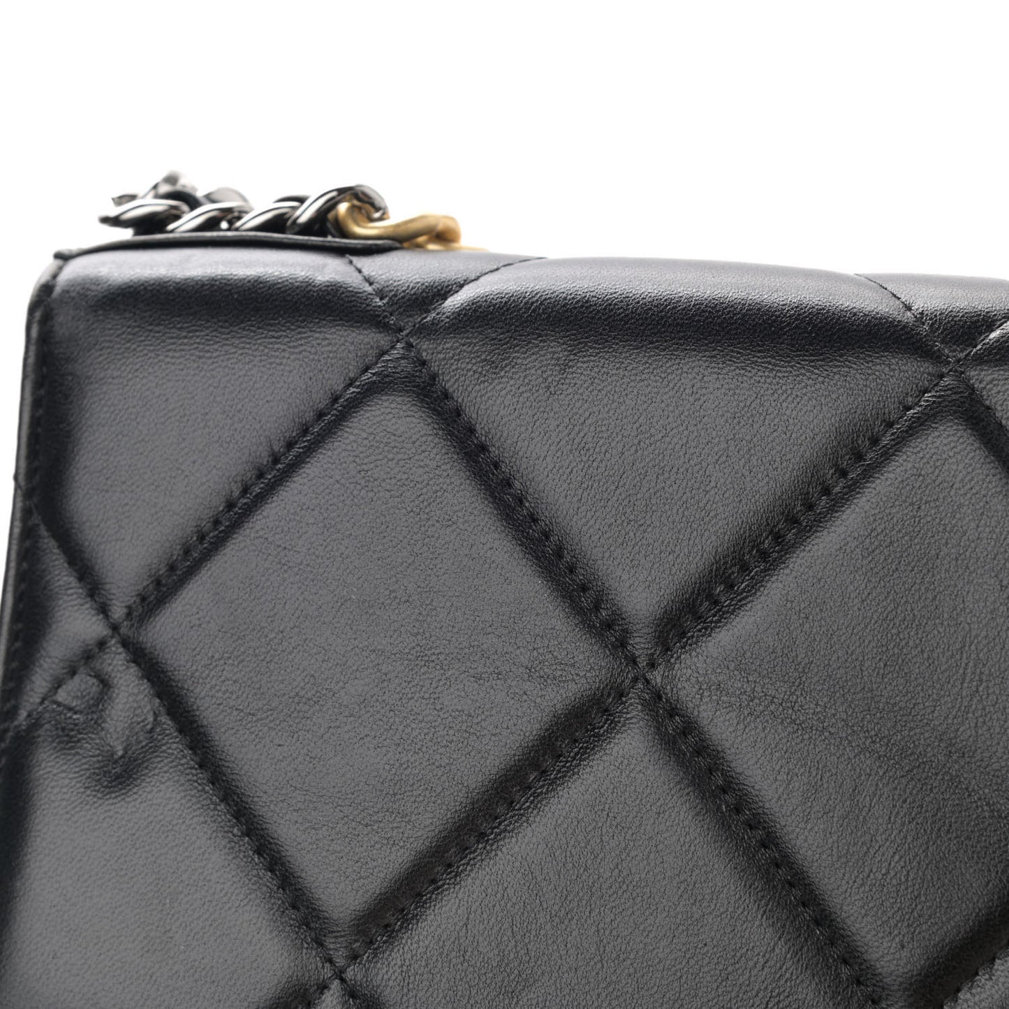 Lambskin Quilted Chanel 19 Wallet On Chain WOC Black