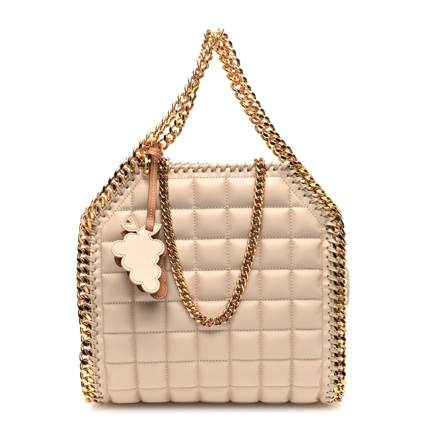 Stella McCartney Vegan Leather Quilted Mini Falabella Tote Semolina 1 of 9