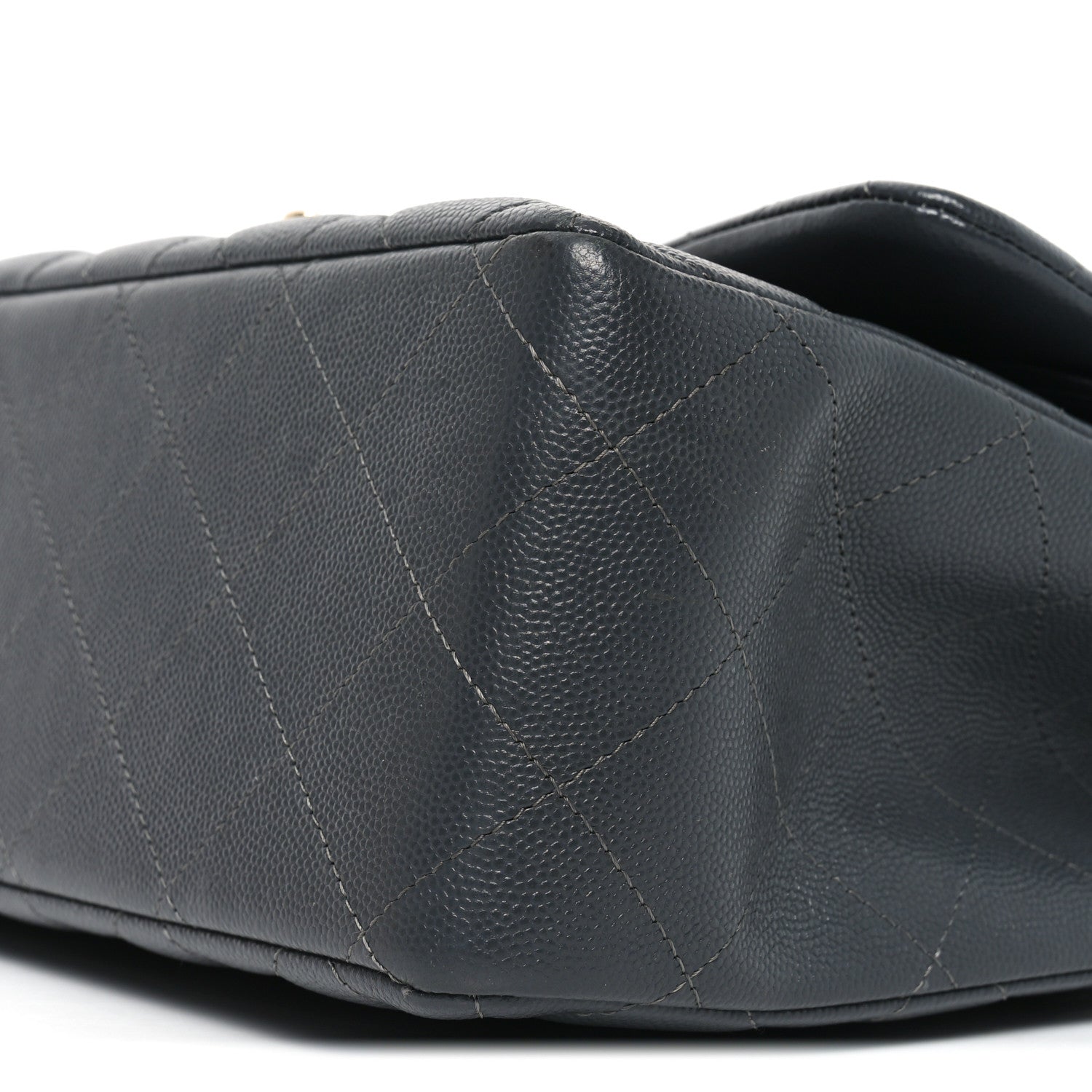 Chanel Caviar Quilted Jumbo Double Flap Dark Grey 10 of 11
