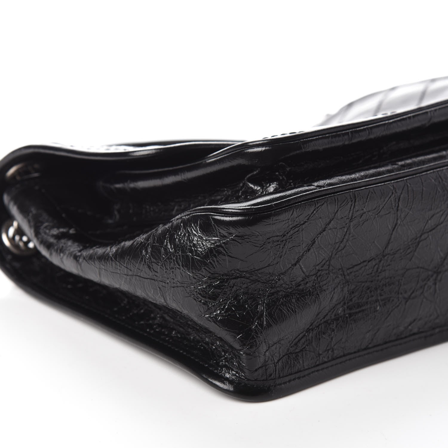 Saint Laurent Crinkled Calfskin Matelasse Monogram Medium Niki Chain Satchel Black 9 of 10