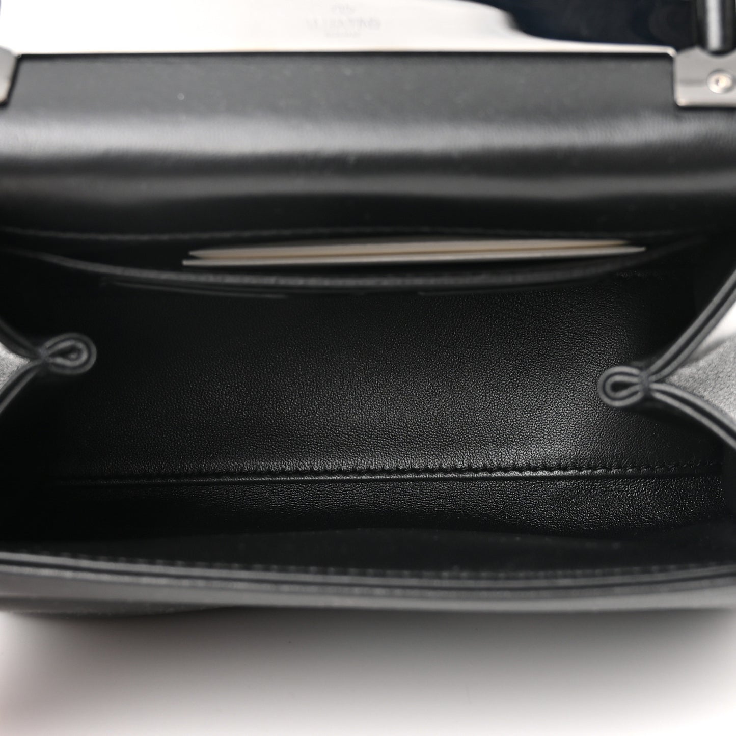 Nappa Tonal Monochrome Mini One Stud Top Handle Bag Black