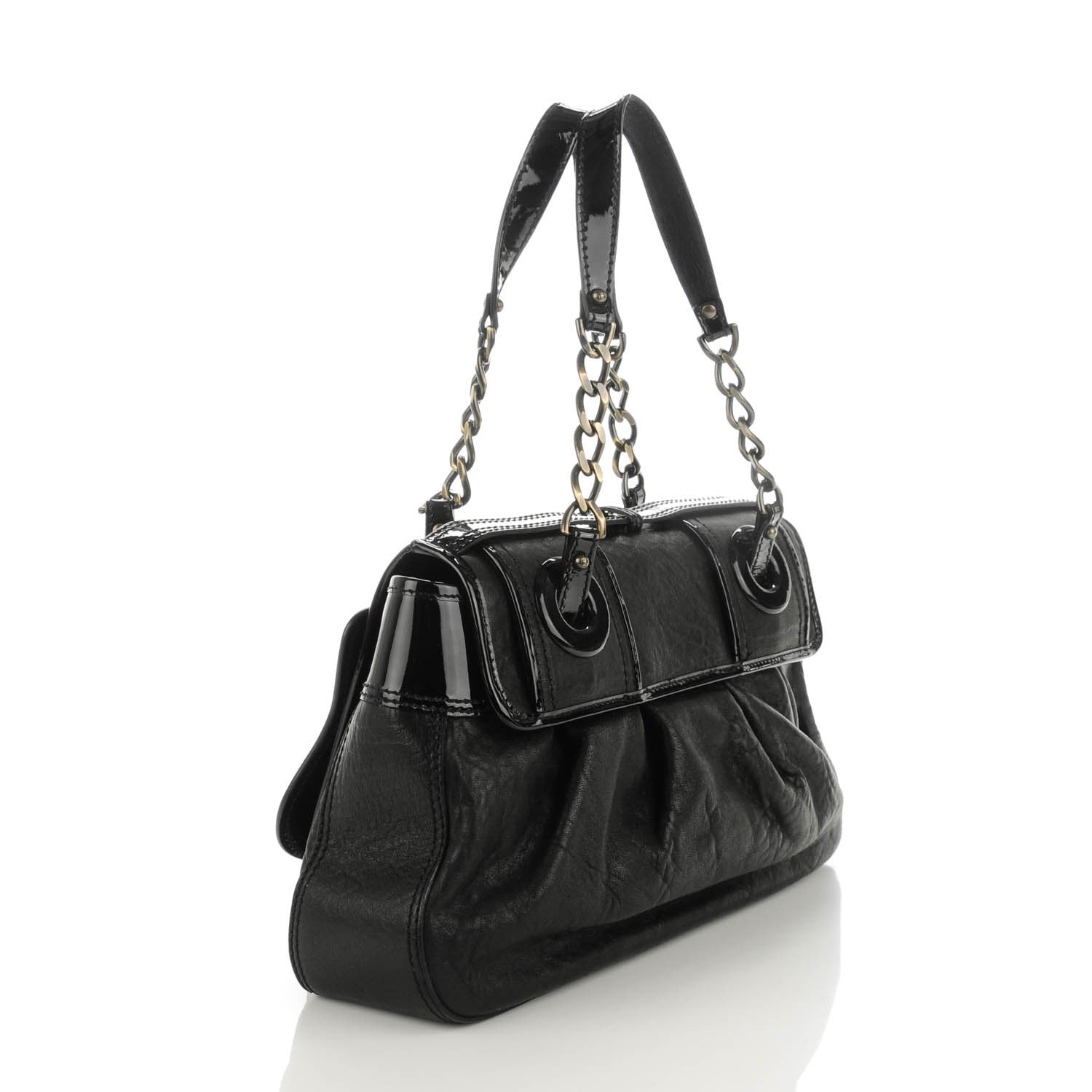 Fendi Nappa Patent B Bag Black 3 of 7