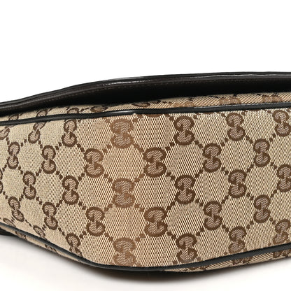 Gucci Monogram Flap Messenger Bag Beige Dark Brown 9 of 10