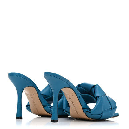 Bottega Veneta Nappa Maxi Intrecciato Lido 90mm Mule Sandals 38 Vintage Blue 3 of 4