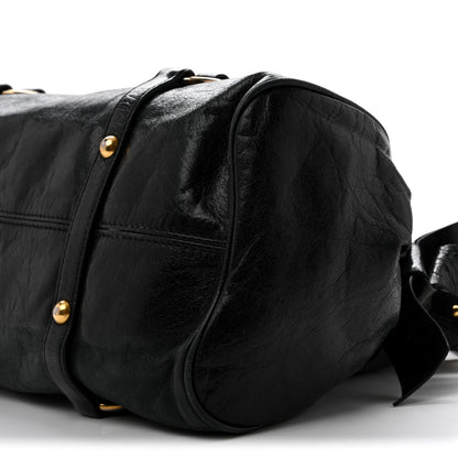 Miu Miu Vitello Lux Bow Tote  Black 10 of 14