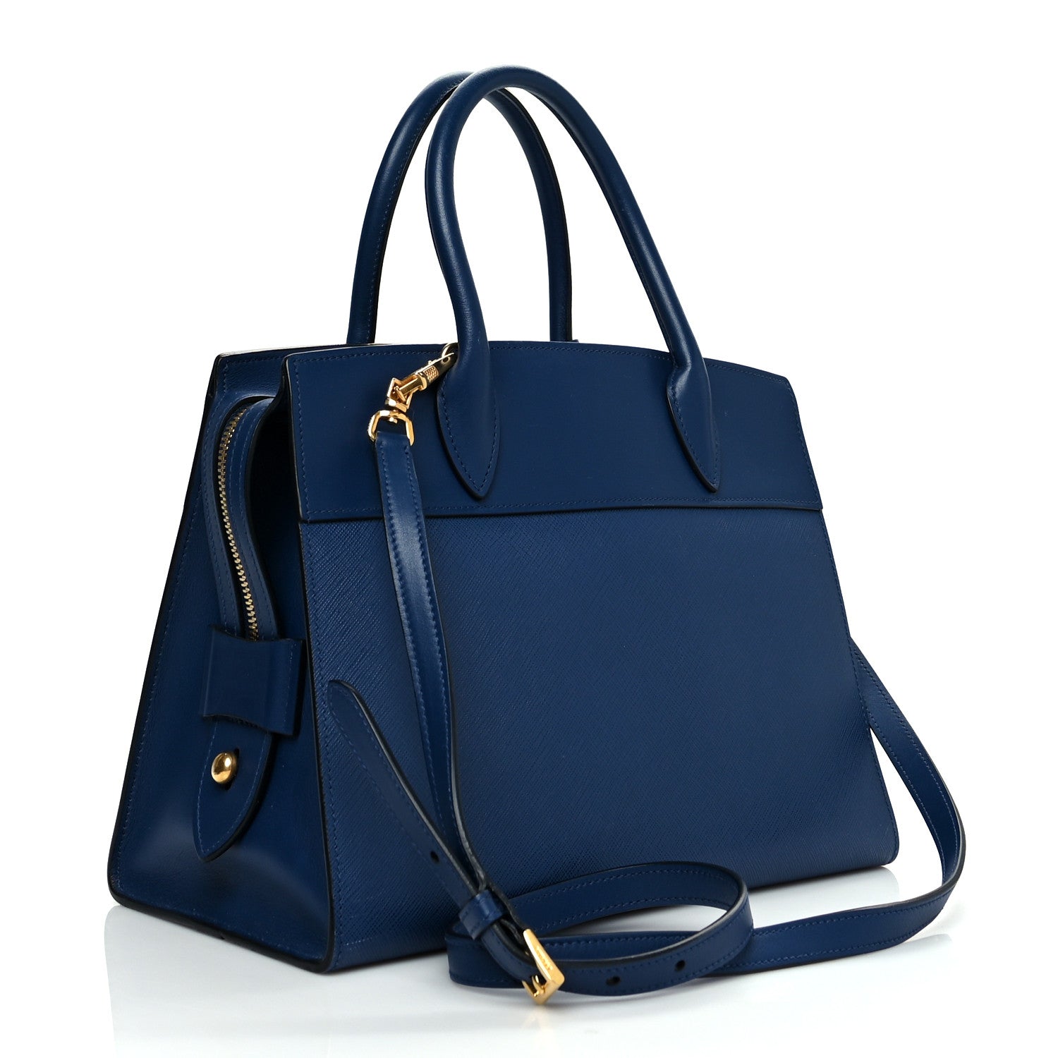 Prada Saffiano City Calfskin Medium Esplanade Bleuette 2 of 12