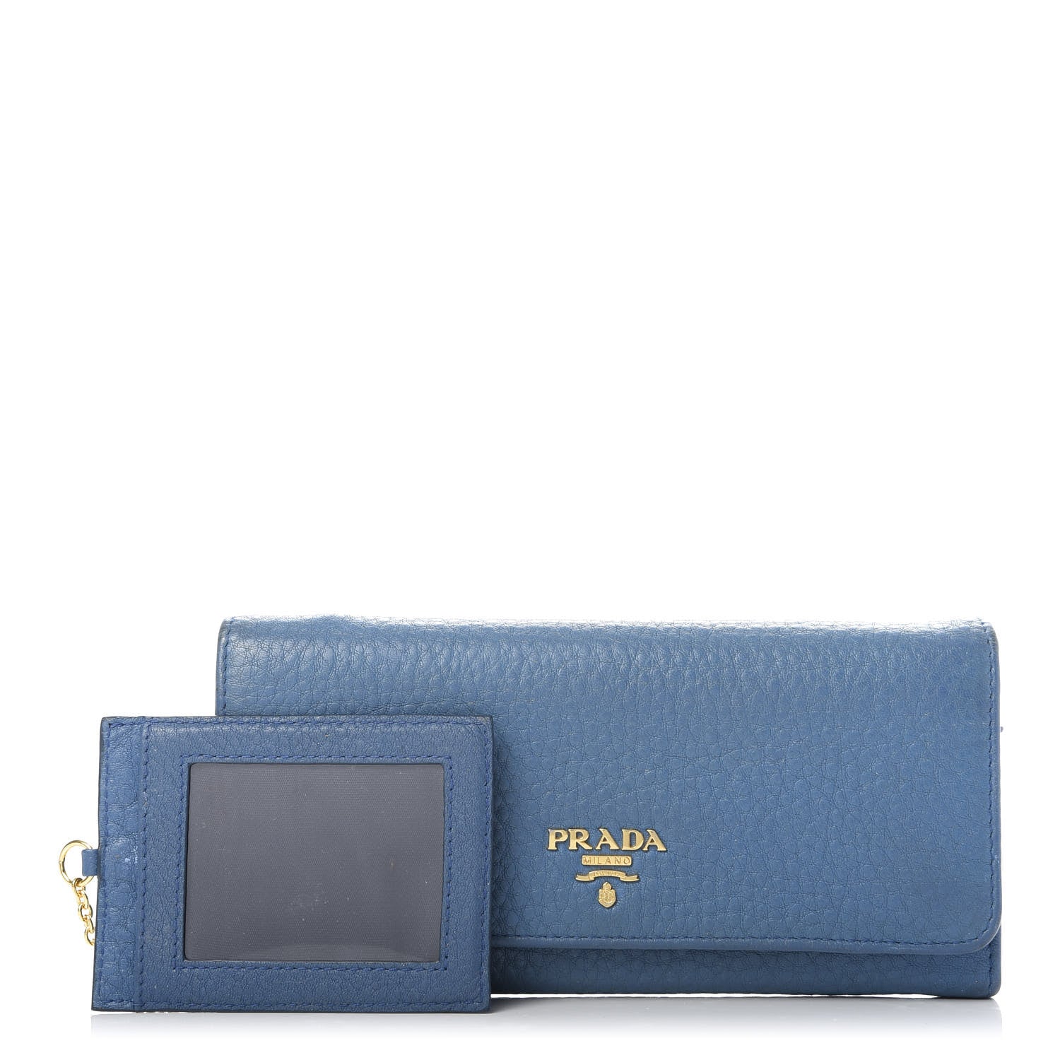 Prada Vitello Phenix Continental Flap Wallet Cobalto 1 of 9