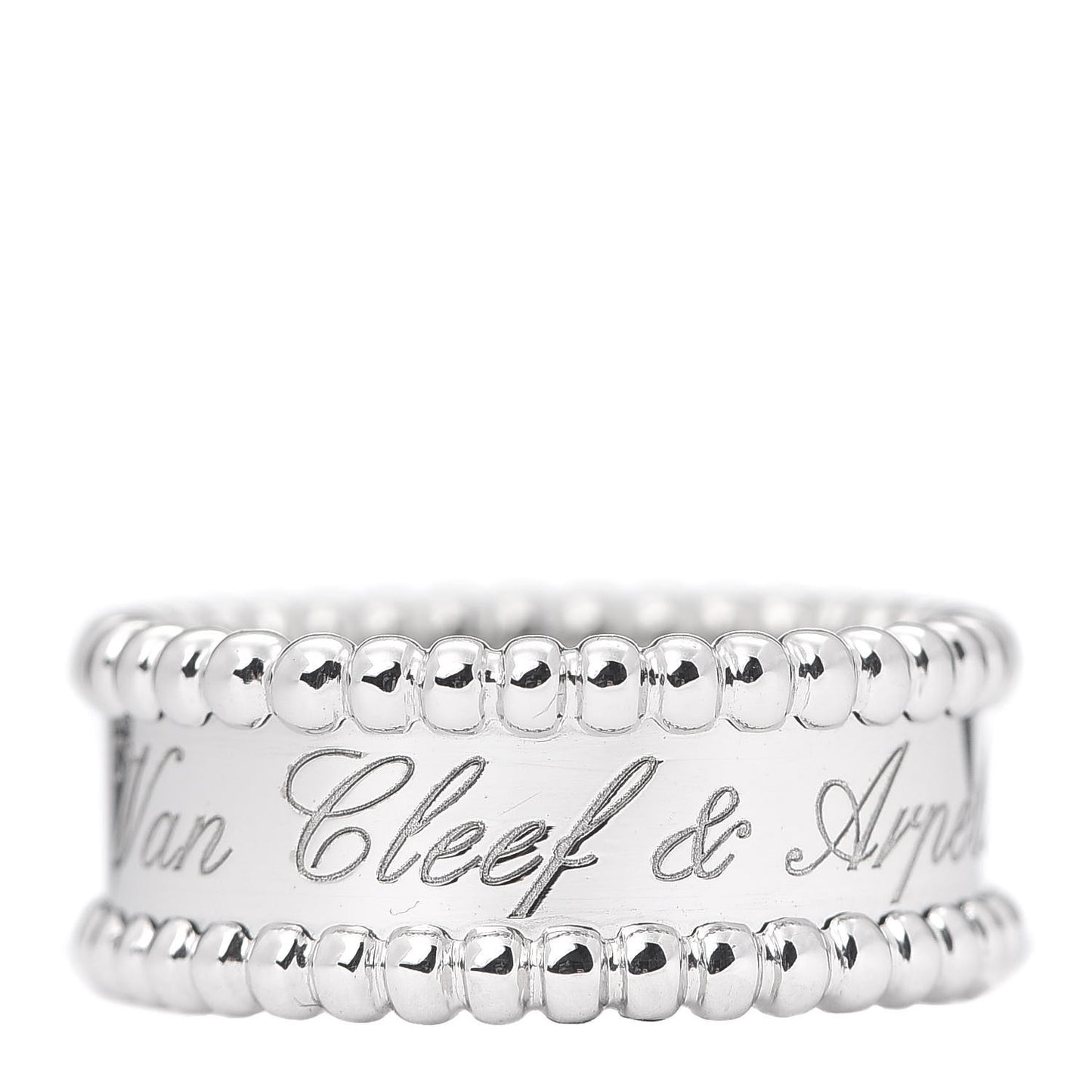 18K White Gold Perlee Signature Ring 50 5.25