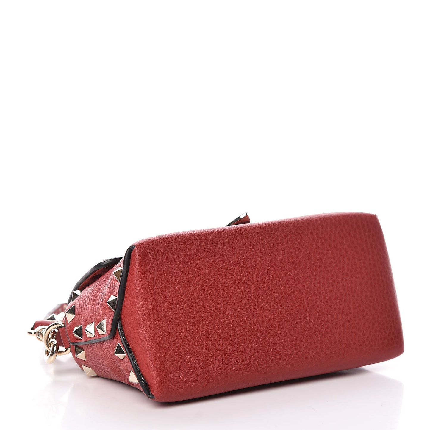 Pebbled Calfskin Mini Rockstud Crossbody Bag Rosso Valentino