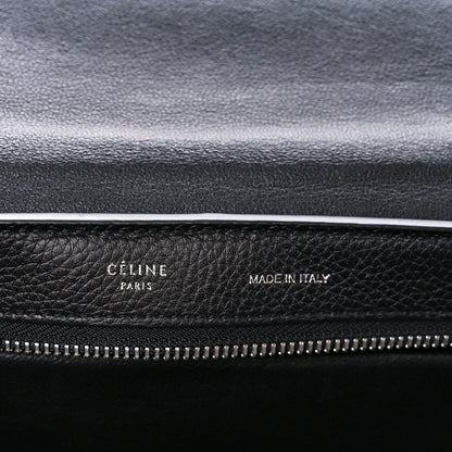 Celine Drummed Calfskin Suede Small Trapeze Black 6 of 9