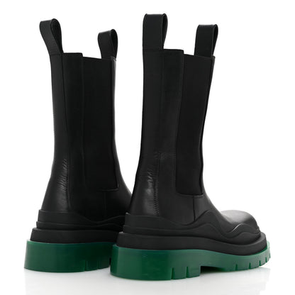 Bottega Veneta Calfskin The Tire Chelsea Boots 35 Black Green 5 of 9