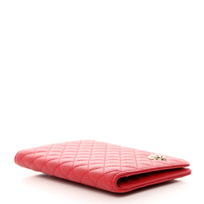 Chanel Lambskin Quilted Camellia Passport Holder Pink 4 of 9