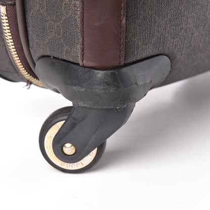 Gucci GG Supreme Monogram Four Wheel Carry On Suitcase Dark Brown 30 of 46