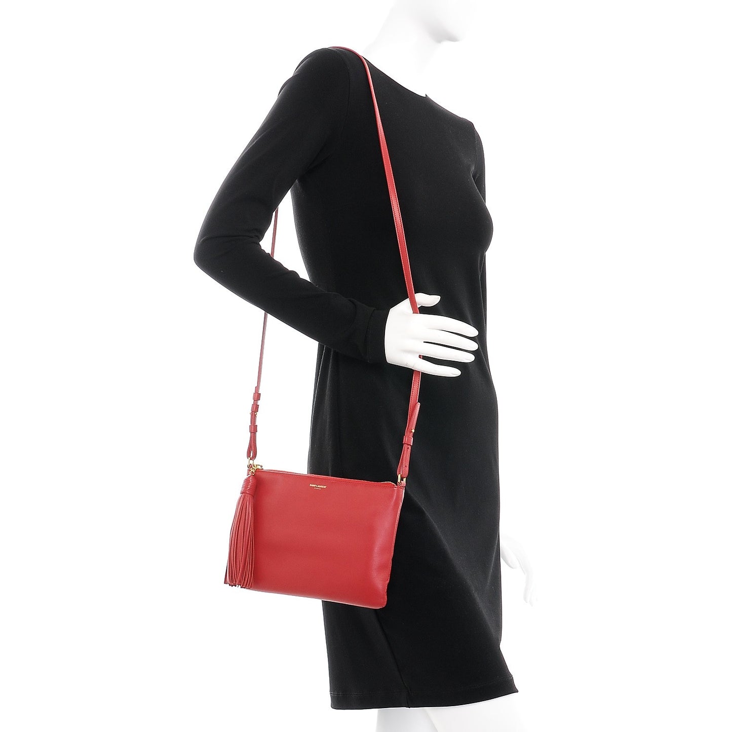 Calfskin Teen Monogram Crossbody Bag Rouge Vif