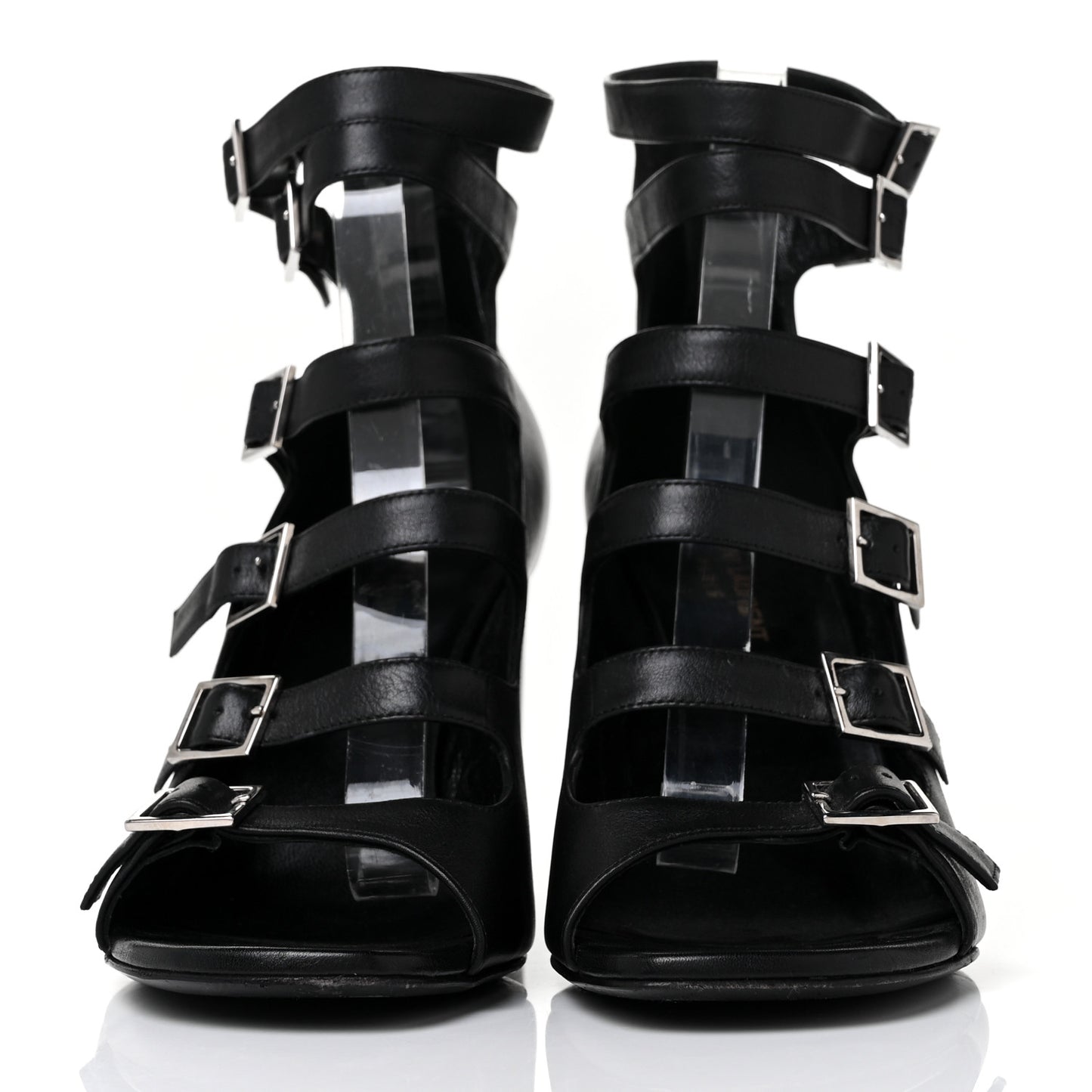 Calfskin Babies 90 Multi Strap Sandal 39.5 Black