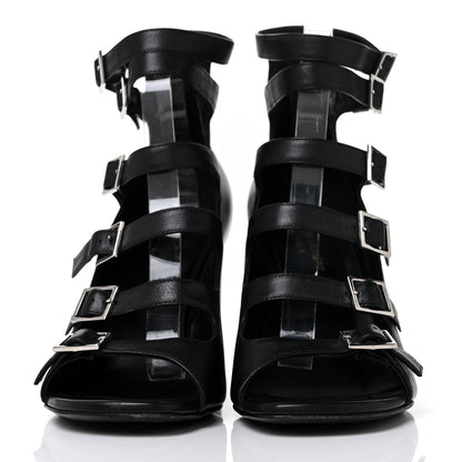 Saint Laurent Calfskin Babies 90 Multi Strap Sandal 39.5 Black 2 of 9