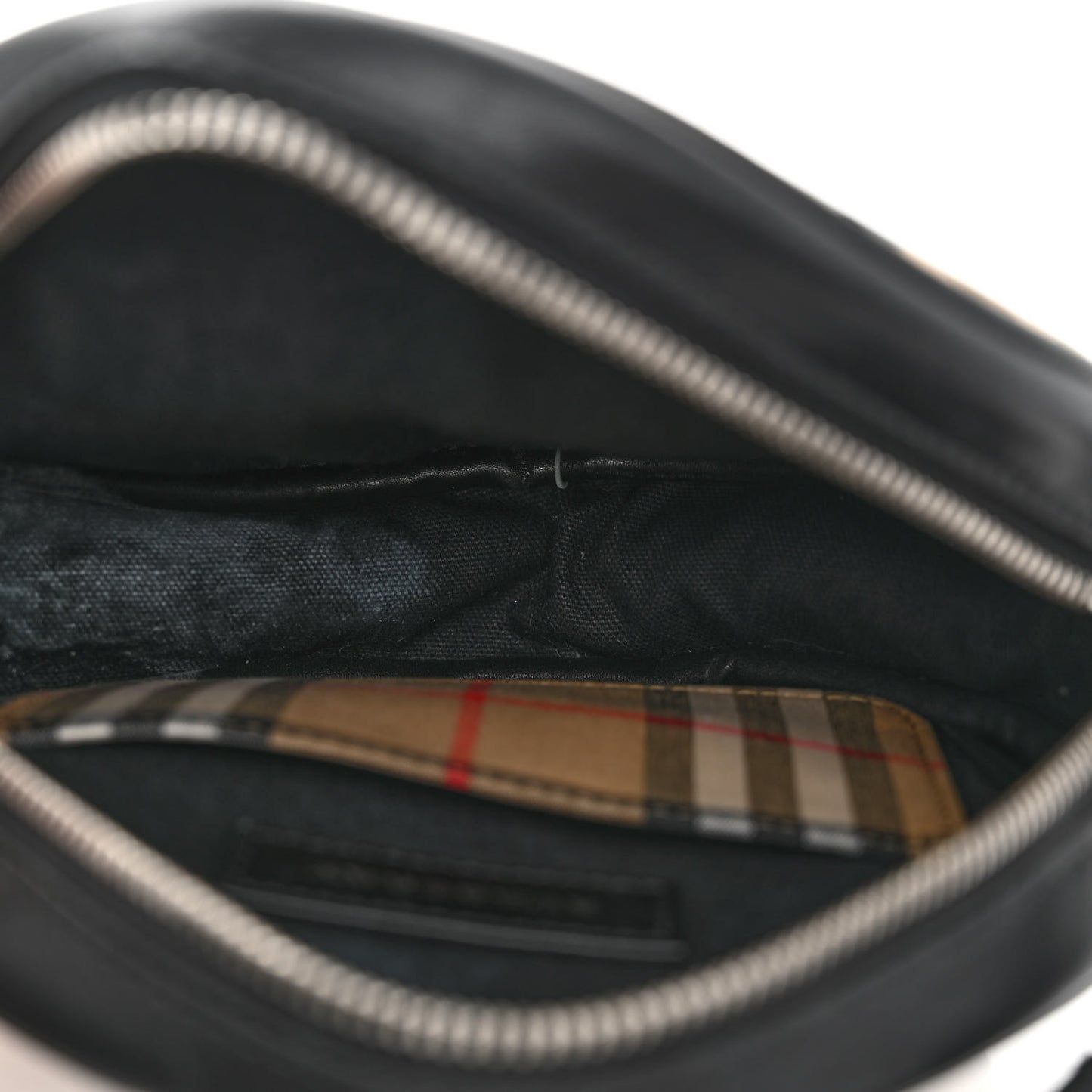 Vintage Check Calfskin Cartoon Print Round Bag Black White