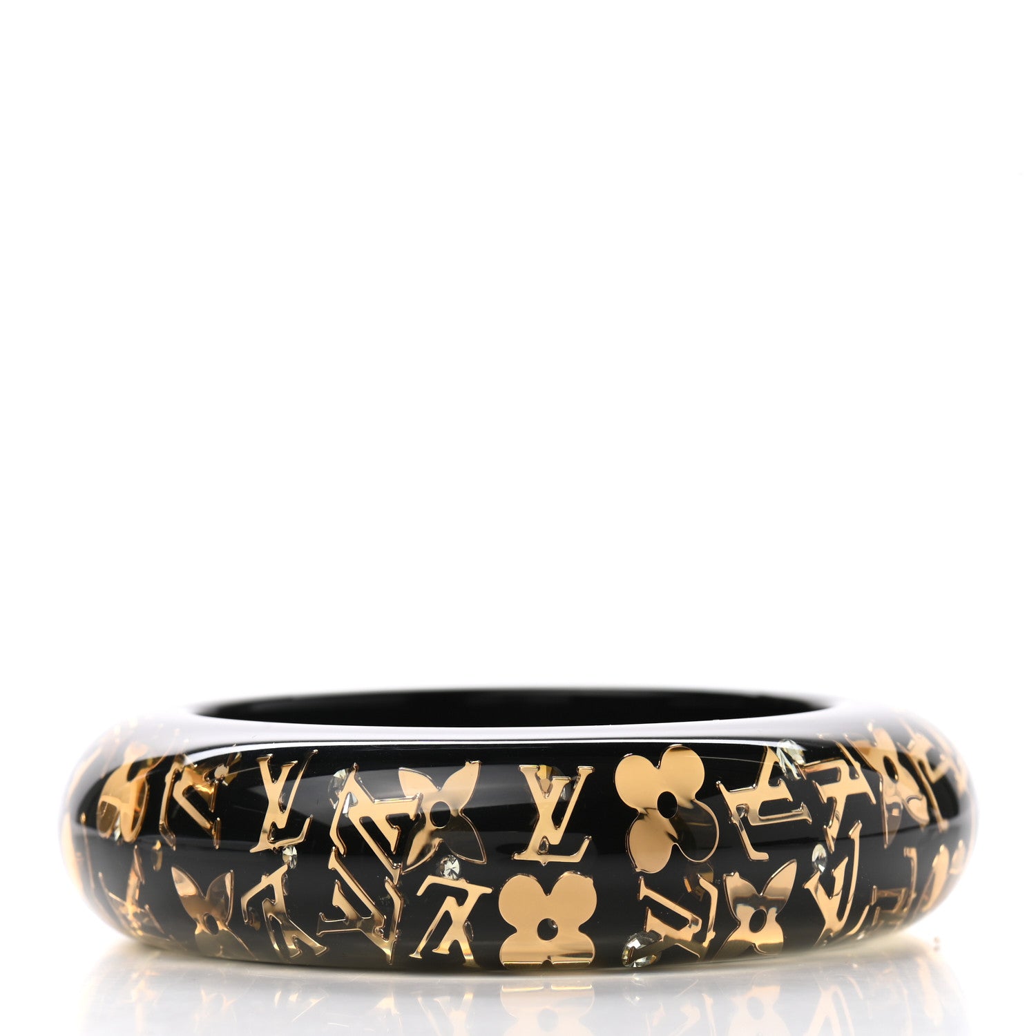 Louis Vuitton Resin Swarovski Small Inclusion Bracelet GM Black 3 of 4