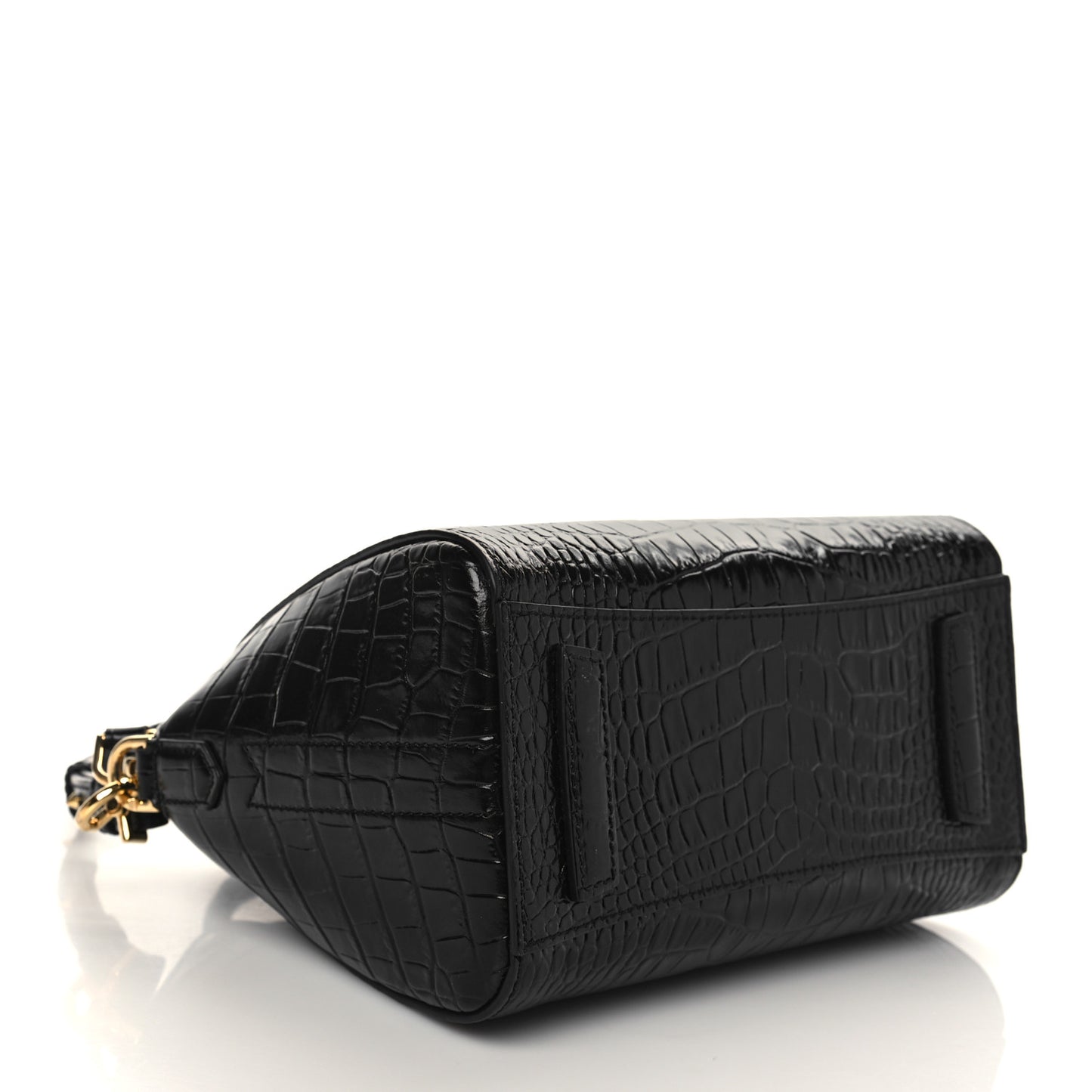 Calfskin Crocodile Embossed Mini Antigona Black