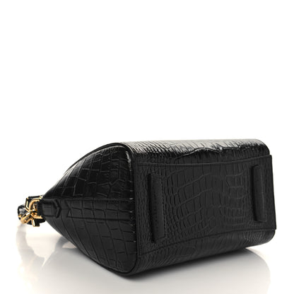 Givenchy Calfskin Crocodile Embossed Mini Antigona Black 4 of 7