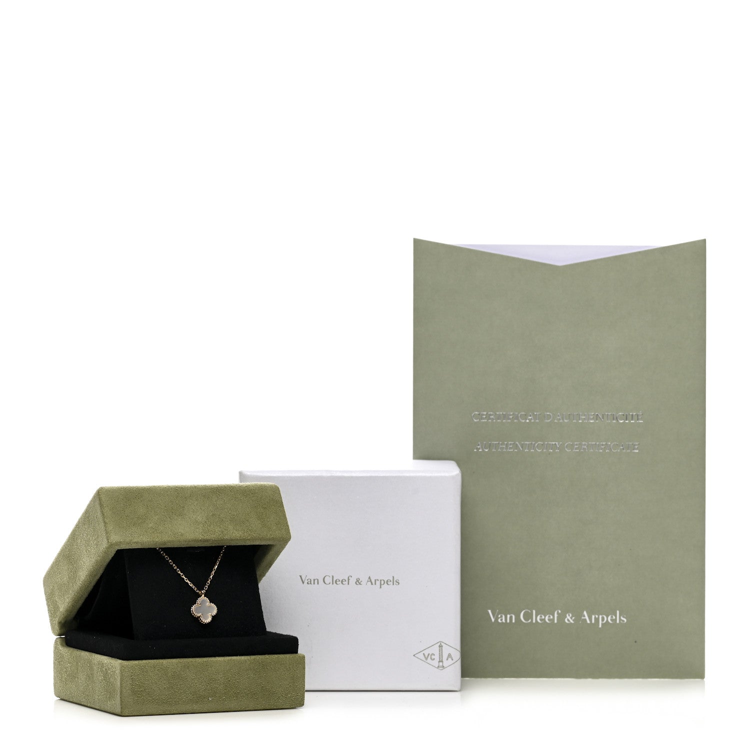 Van Cleef & Arpels 18K Yellow Gold Mother of Pearl Sweet Alhambra Pendant Necklace 6 of 6