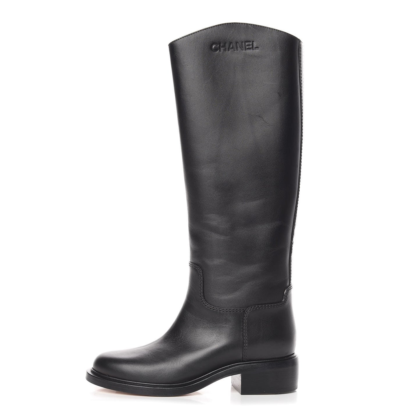 Calfskin Knee High Boots 38 Black