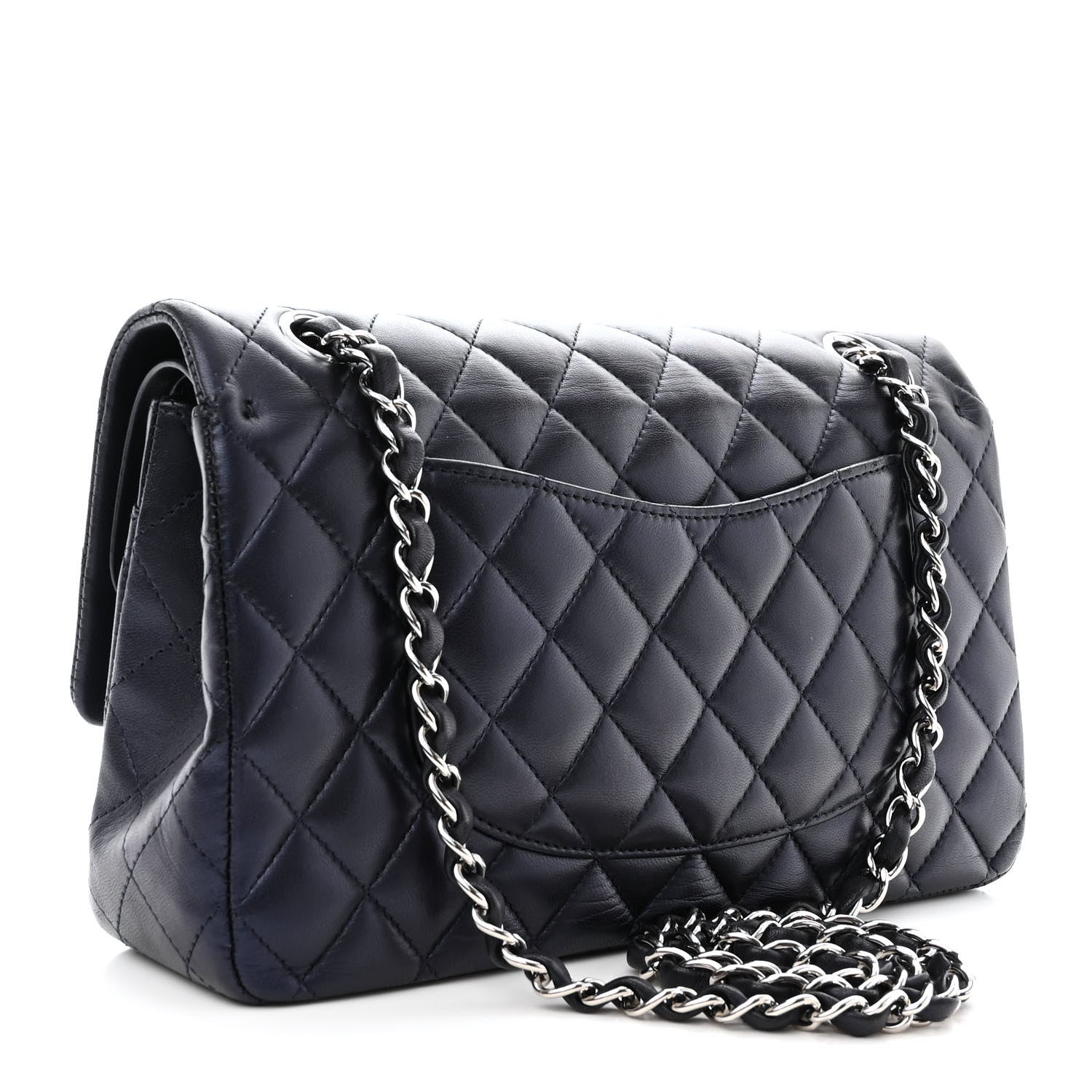 Chanel Iridescent Calfskin Quilted Medium Double Flap Navy 3 of 12