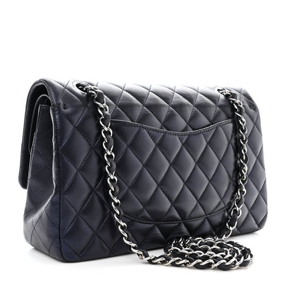 Chanel Iridescent Calfskin Quilted Medium Double Flap Navy 3 of 12