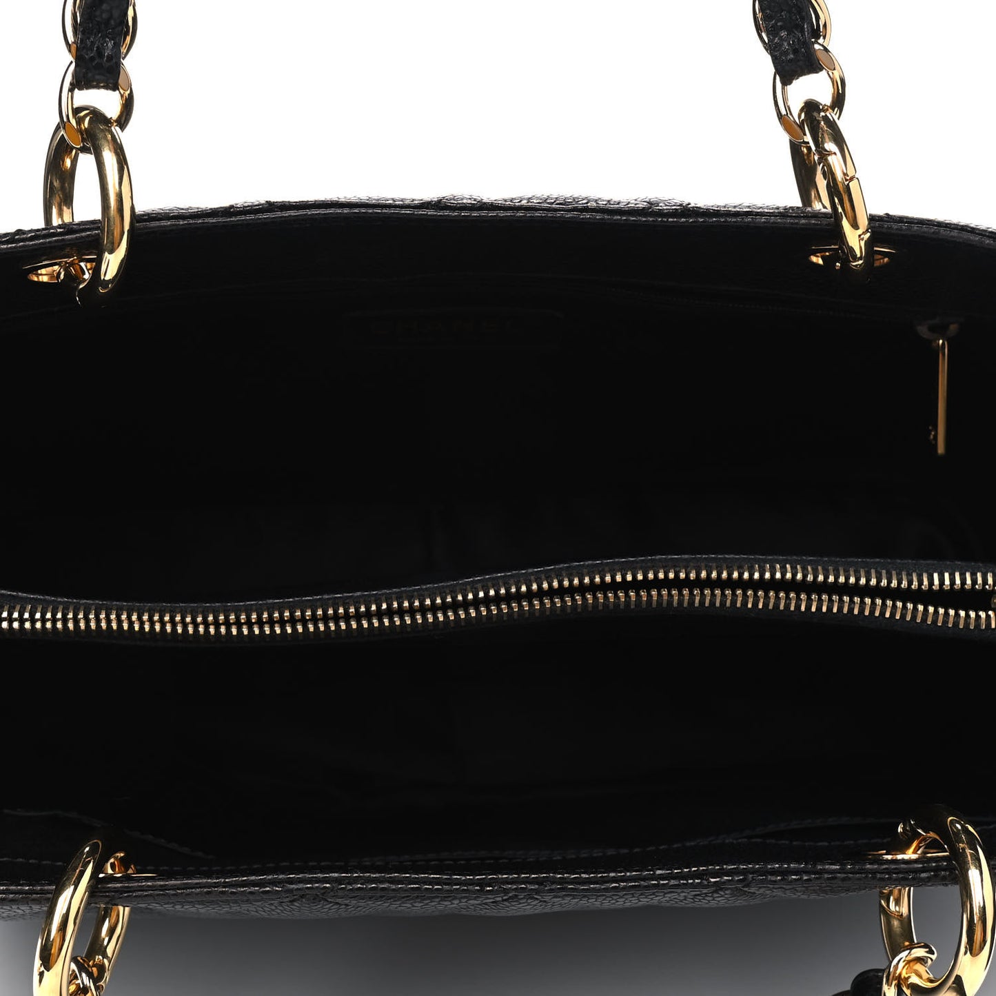 Caviar Quilted Grand Shopping Tote GST Black