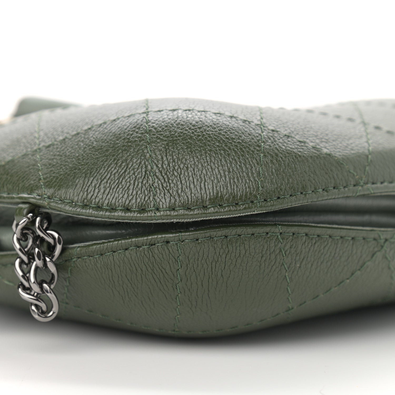 Chanel Calfskin Quilted Small Gabrielle Bucket Green 9 of 10