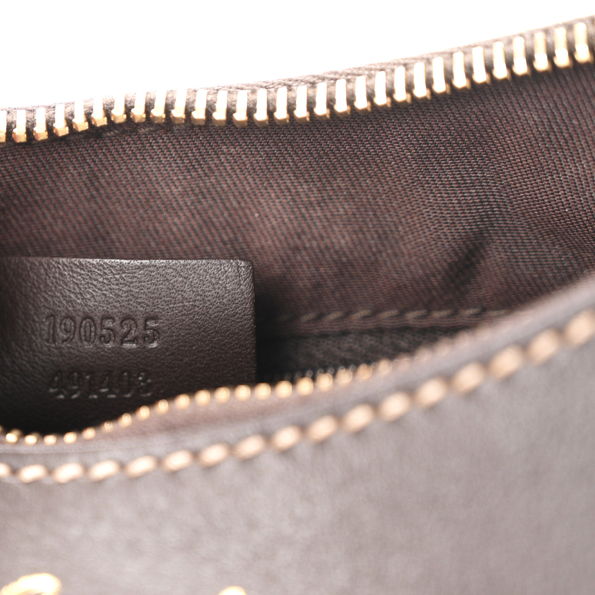 Monogram Medium D Gold Ring Hobo Dark Brown