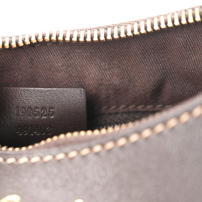 Gucci Monogram Medium D Gold Ring Hobo Dark Brown 7 of 11