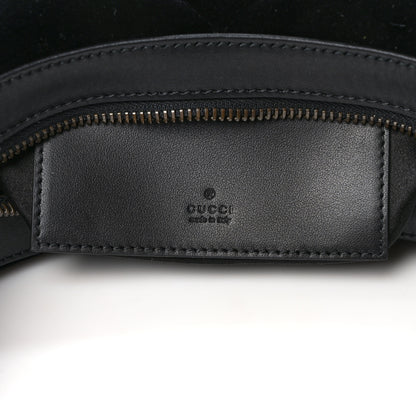 Gucci Velvet Matelasse Double G Studs Torchon GG Marmont Half Moon Hobo Black 6 of 9