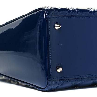 Christian Dior Patent Cannage Medium Lady Dior Blue 6 of 7