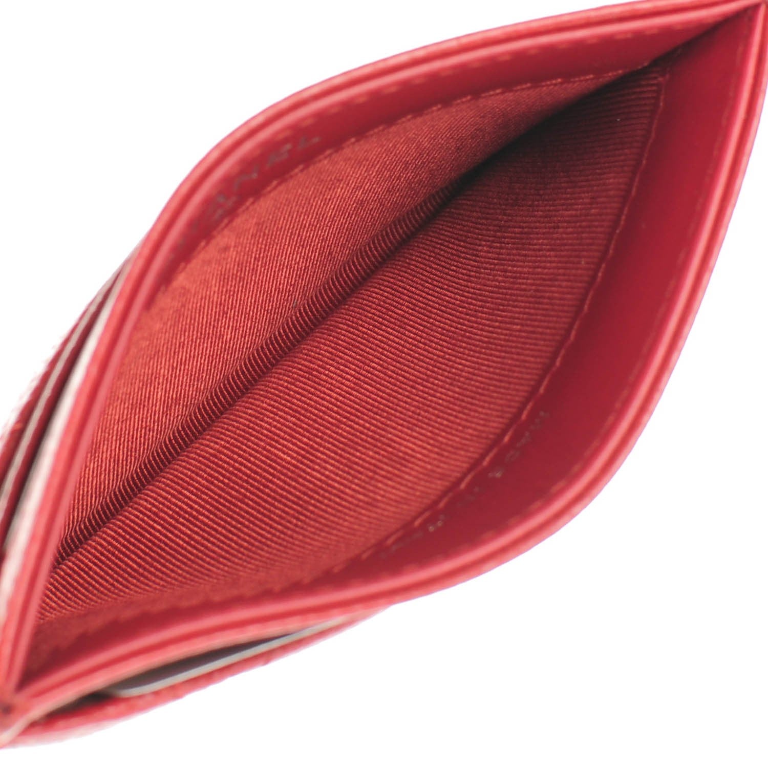 Chanel Caviar Quilted Card Holder Red 5 of 8