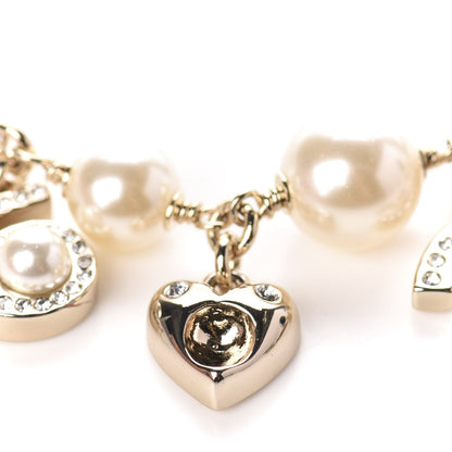 Chanel Crystal Pearl CC Charming Bracelet Gold 6 of 6
