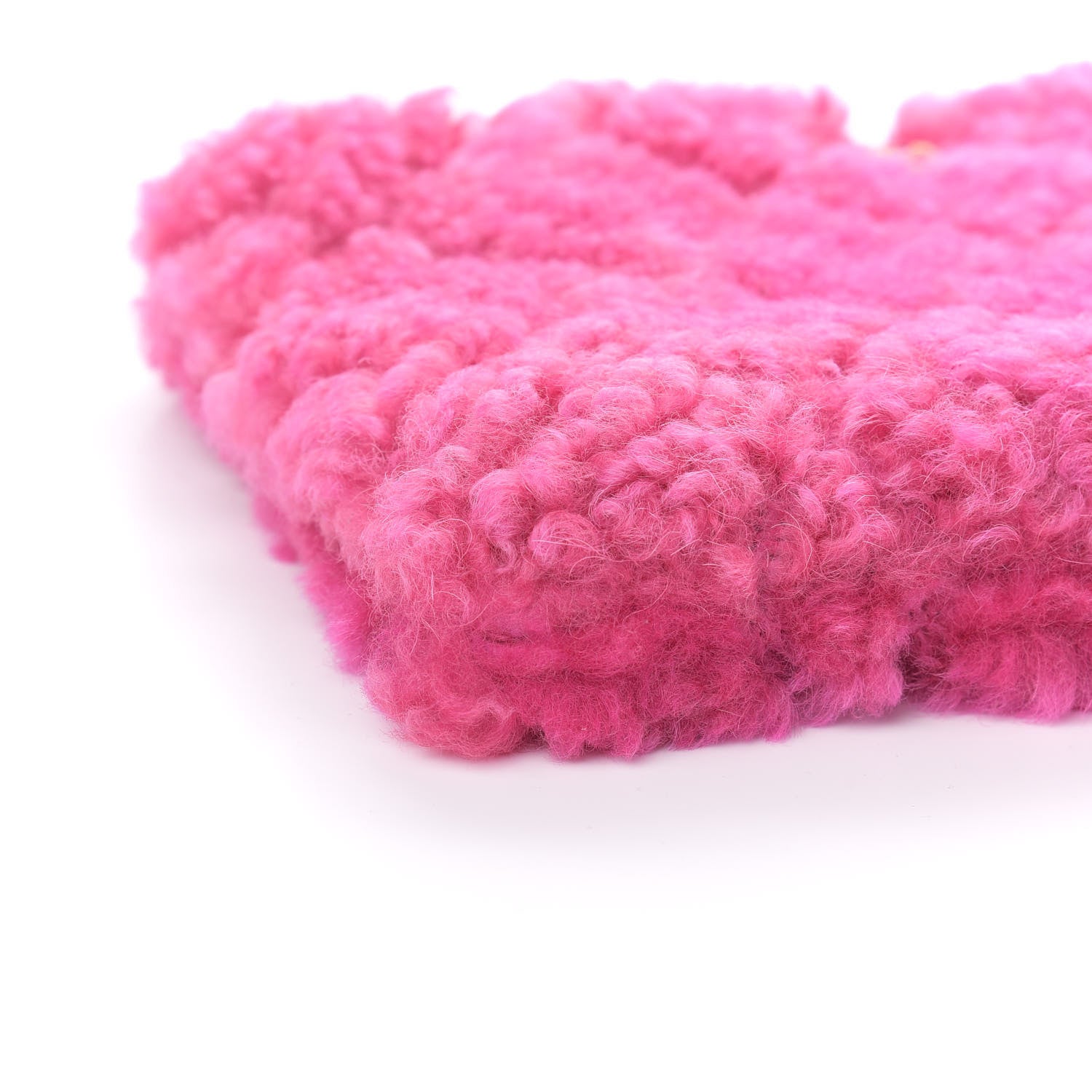 Chanel Shearling Sheepskin Large 19 Cosmetic Case Pink 8 of 10