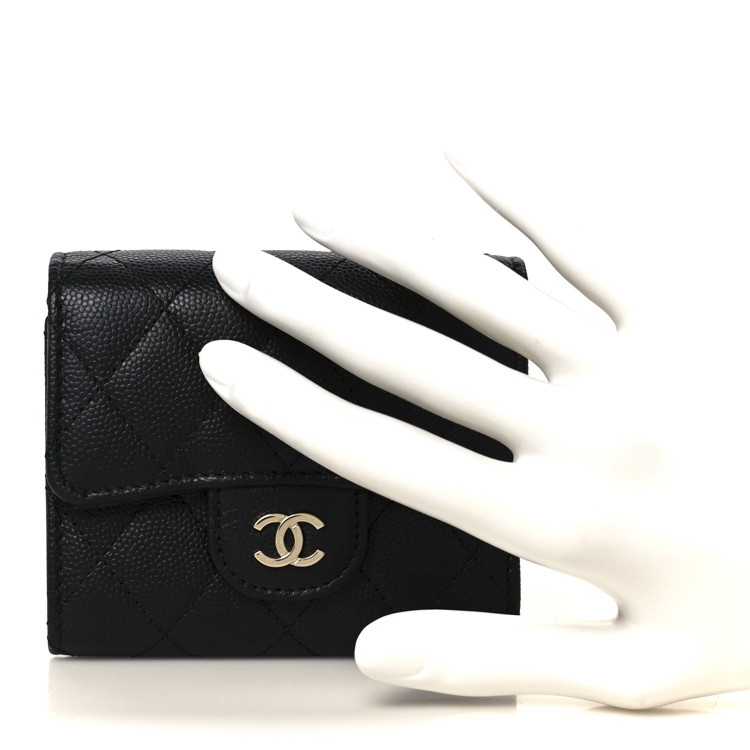 Chanel Caviar Quilted Compact Flap Wallet Black 2 of 10