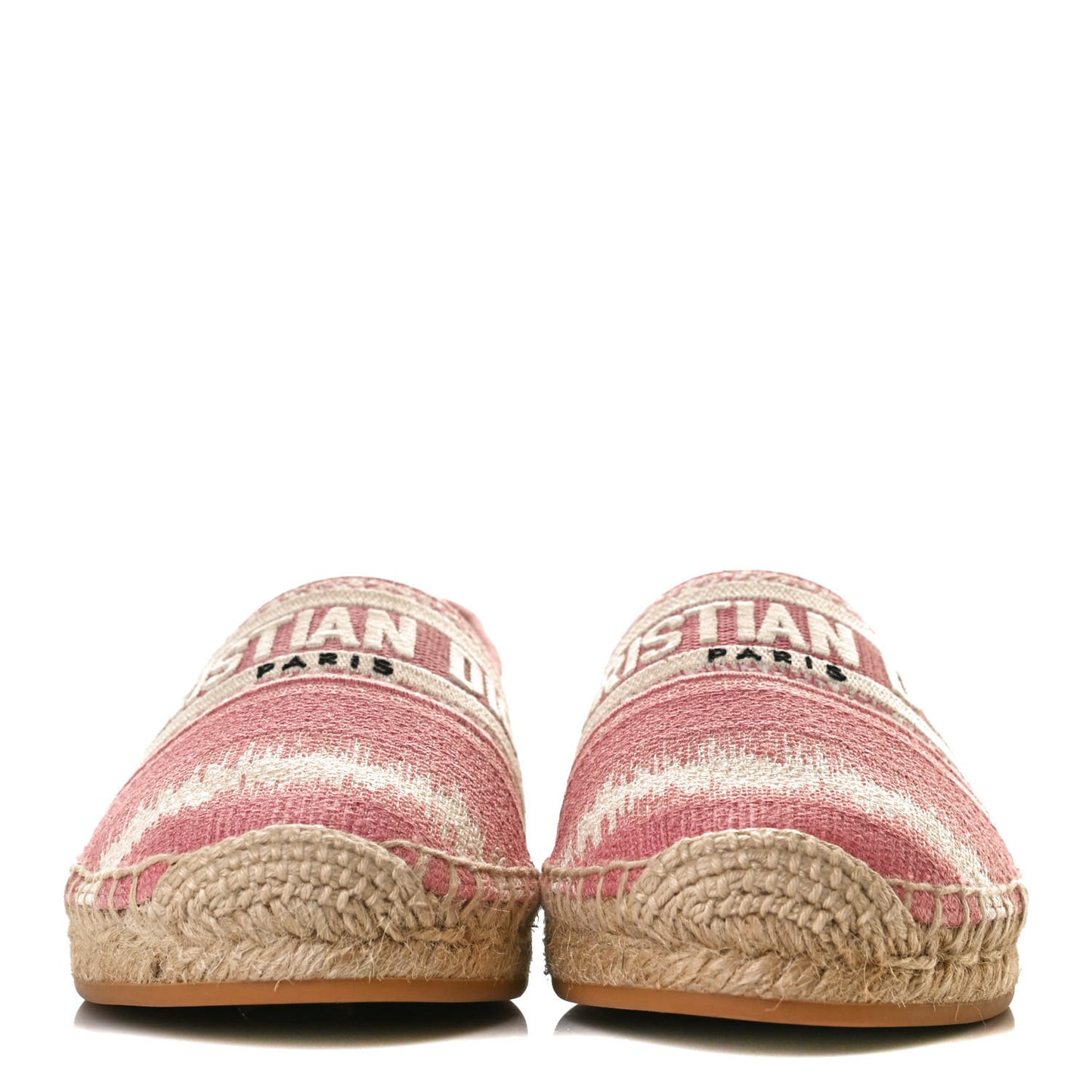 Cotton Embroidered D-Stripes Granville Espadrille 37 Deep Nude
