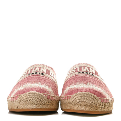 Christian Dior Cotton Embroidered D-Stripes Granville Espadrille 37 Deep Nude 2 of 12