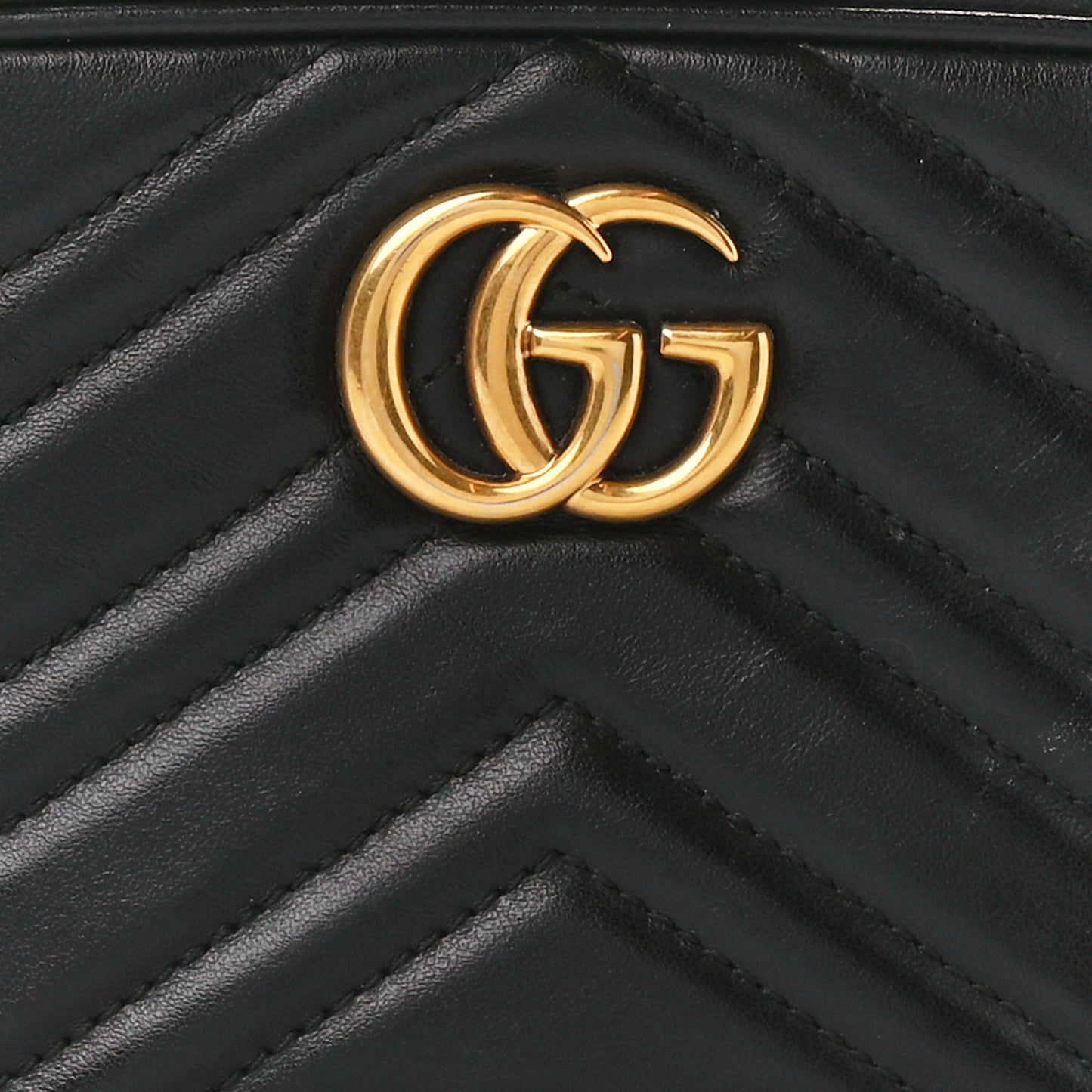 Calfskin Matelasse Mini GG Marmont Chain Shoulder Bag Black