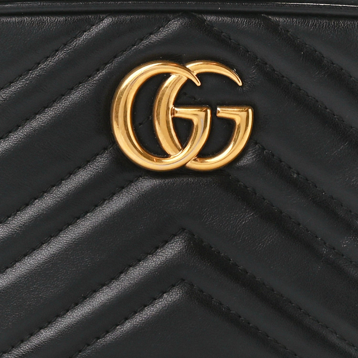 Gucci Calfskin Matelasse Mini GG Marmont Chain Shoulder Bag Black 9 of 11