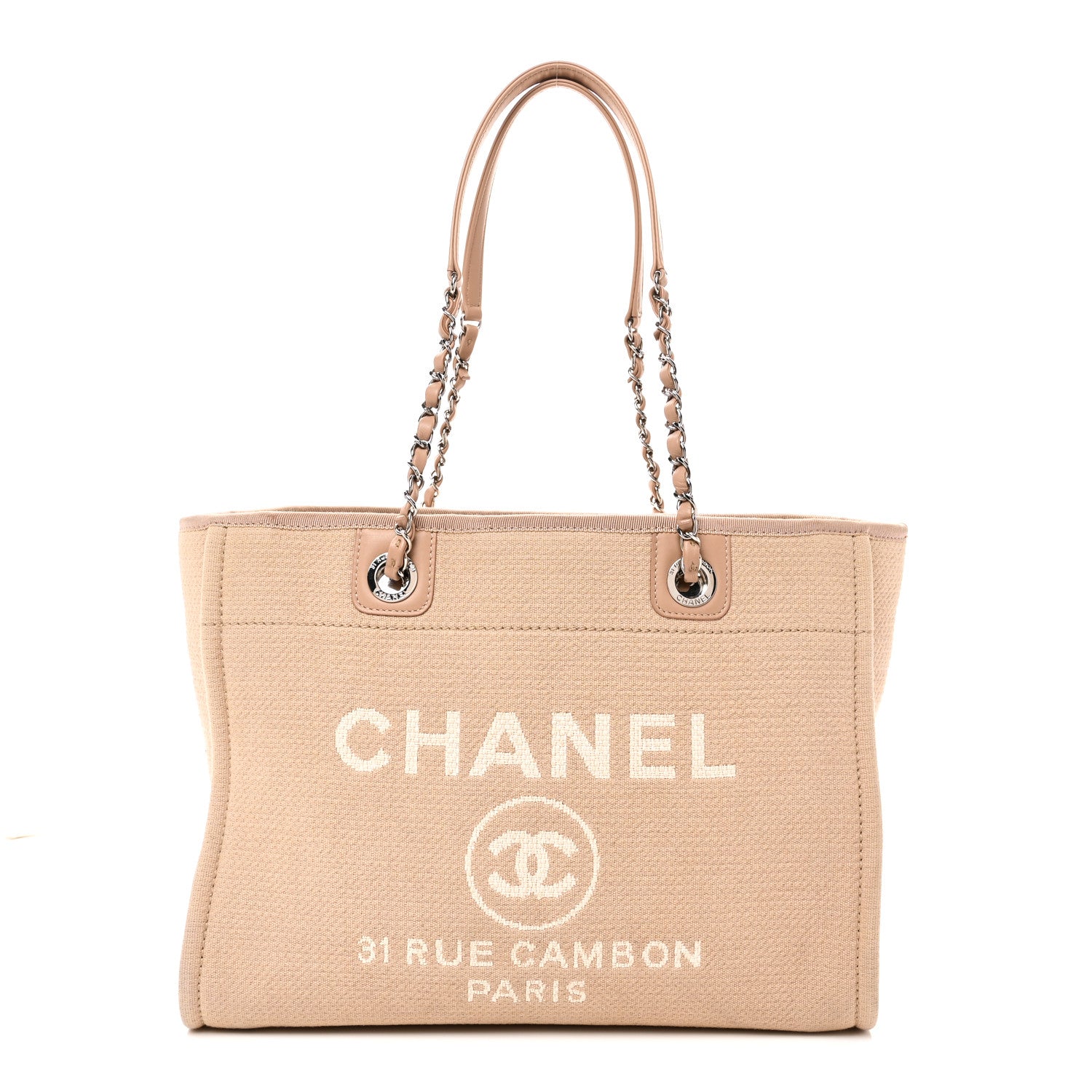 Chanel Mixed Fibers Small Deauville Tote Beige 1 of 11