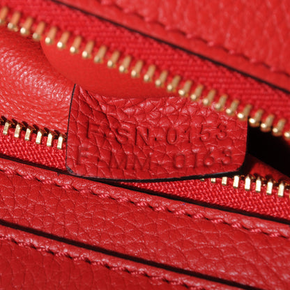 Celine Drummed Leather Suede Trapeze Small Coquelicot 7 of 9