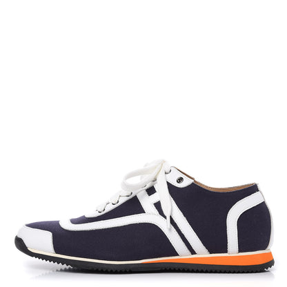 Hermes Cotton Calfskin Kool Sneakers 38 Indigo White 1 of 8