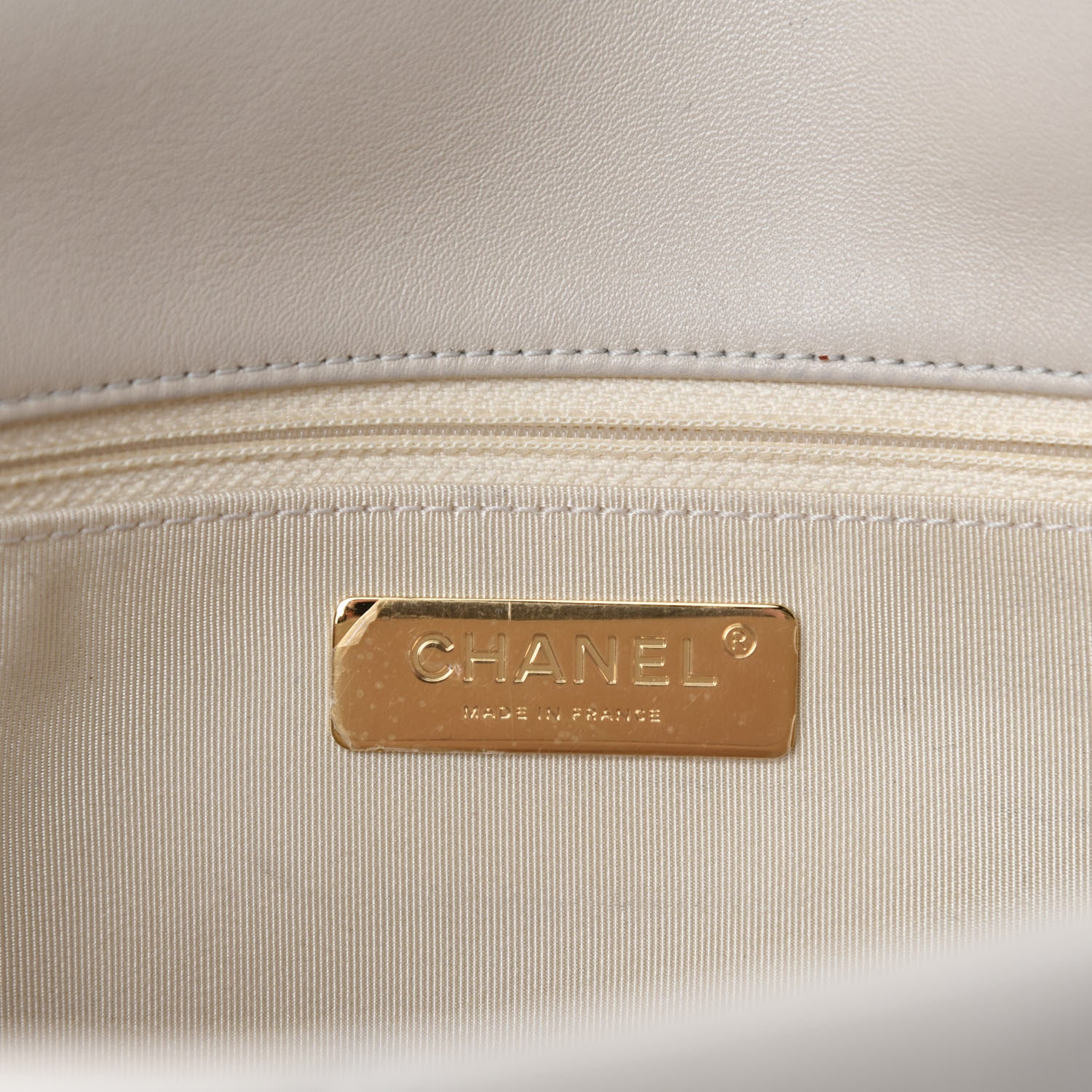 Chanel Lambskin Quilted Large Chanel 19 Flap Light Beige 8 of 11
