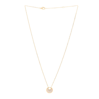 Cartier 18K Yellow Gold Diamond Mother of Pearl XS Amulette de Cartier Pendant Necklace 3 of 4