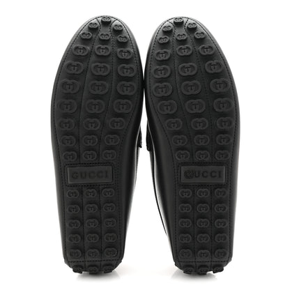 Gucci Soft Clove Calfskin Mens Horsebit Driver Loafers 9.5 Black 6 of 10