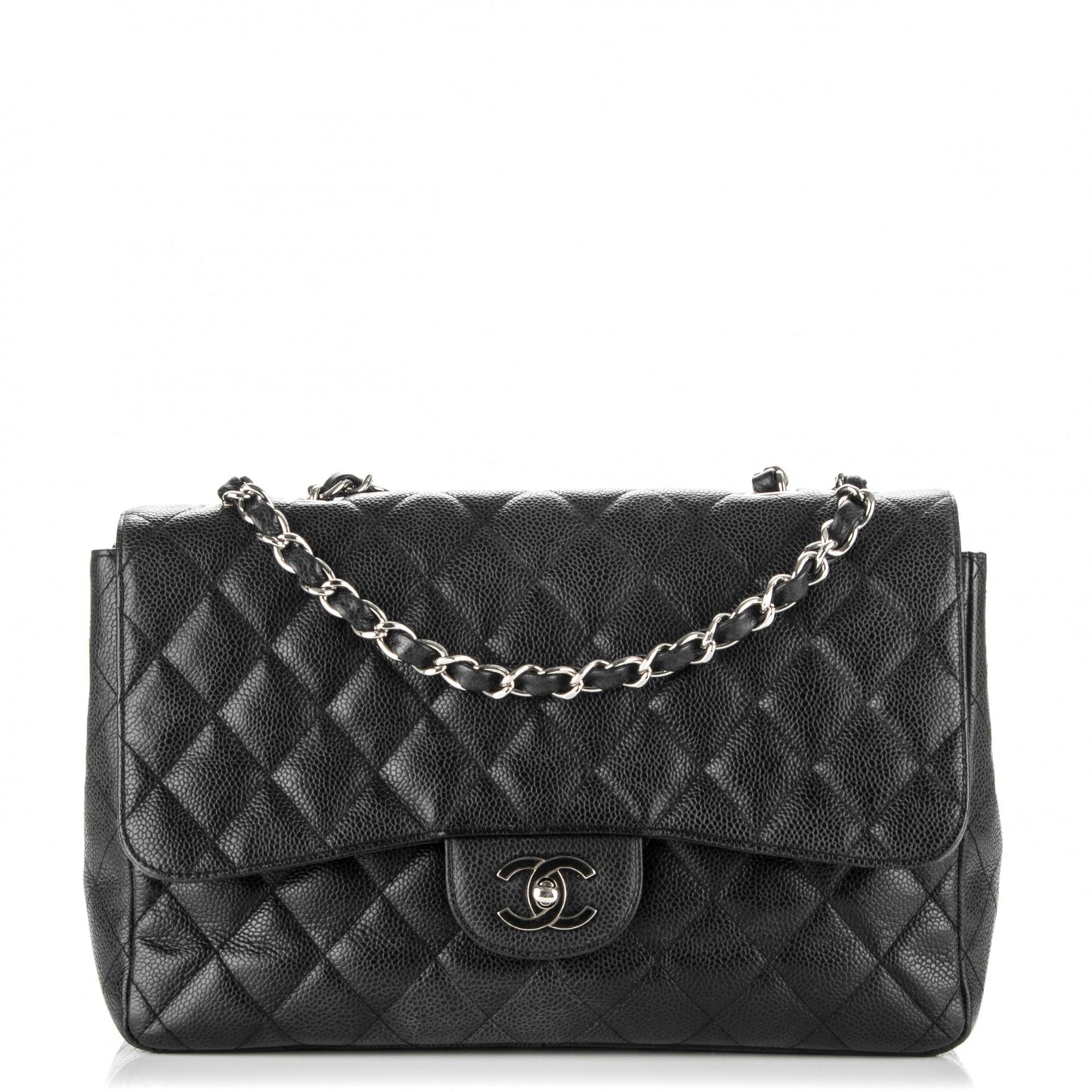 Caviar Quilted Jumbo Single Flap Black