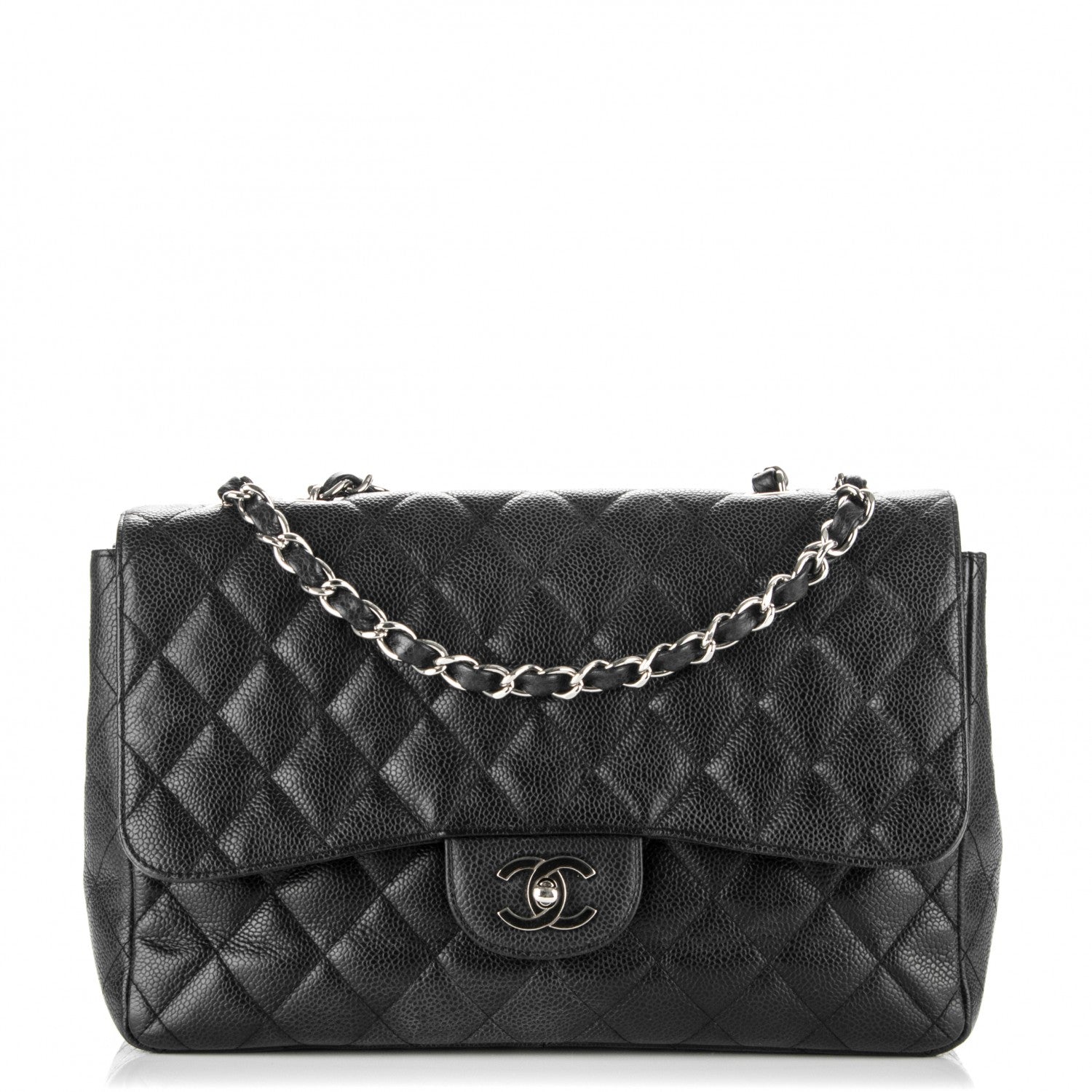 Chanel Caviar Quilted Jumbo Single Flap Black 1 of 7